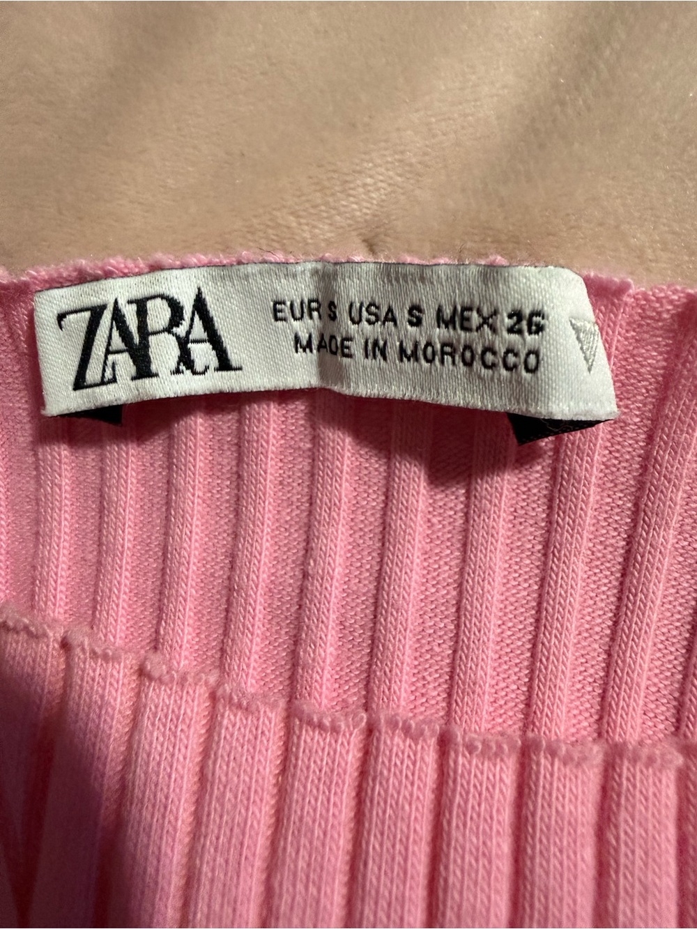 ZARA Pink Ribbed Bubble Hem Mini Dress | Open Back - Picture 9 of 9